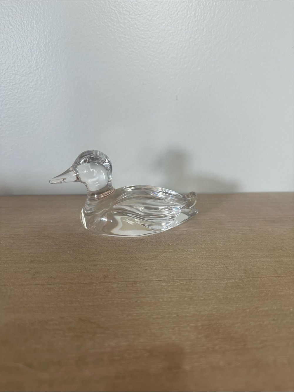 Princess House Clear Glass Duck Figurine Accent